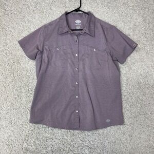 Dickies Temp IQ Cooling Snap Up Performance Shirt Womens Large Short Sleeve